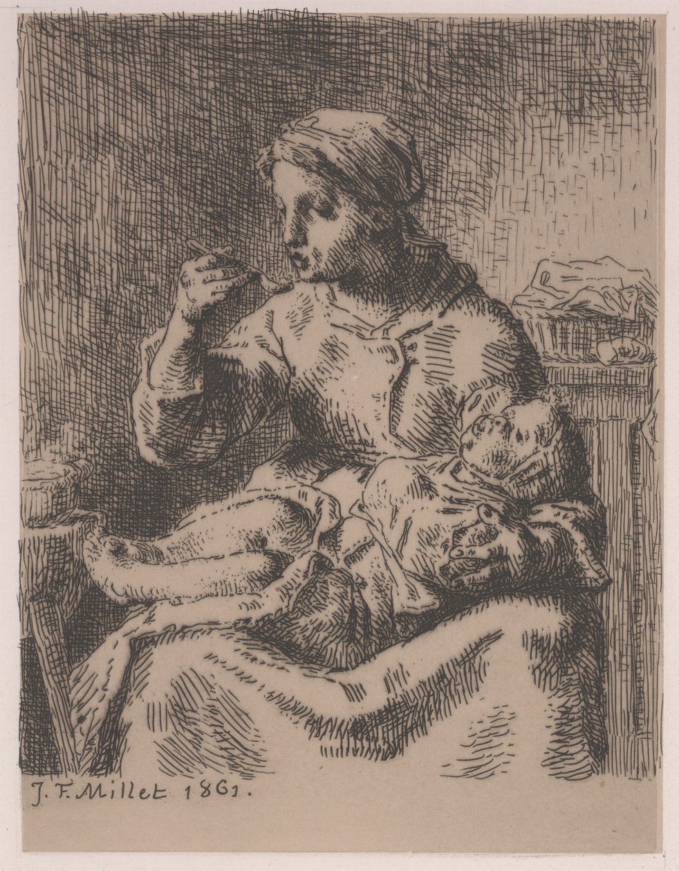 The Gruel by Jean Francois Millet