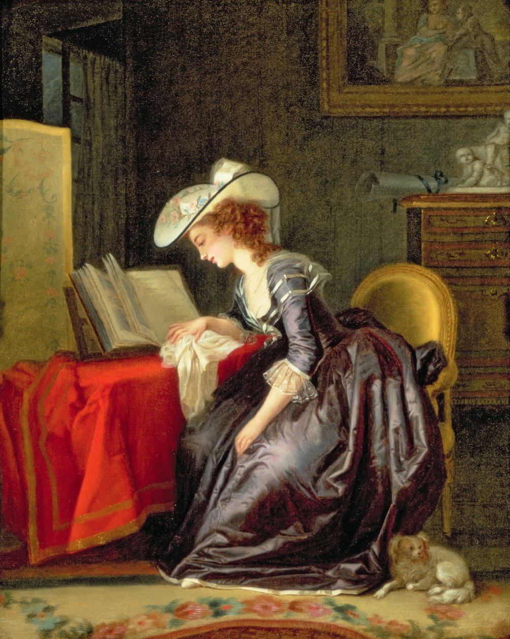 Woman Reading a Book by Jean Frederic Schall