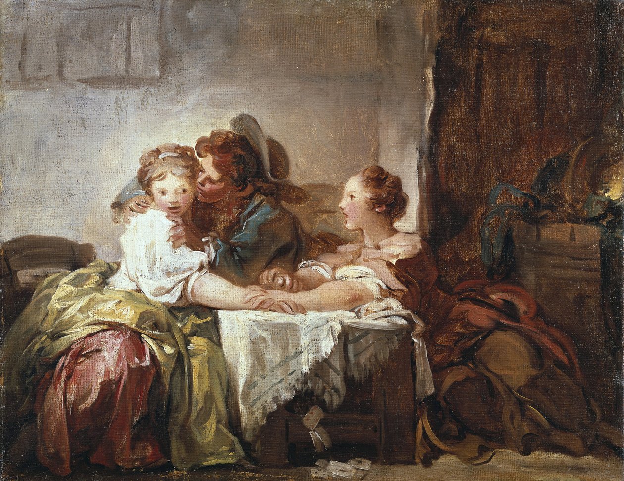 The captured kiss by Jean Honore Fragonard