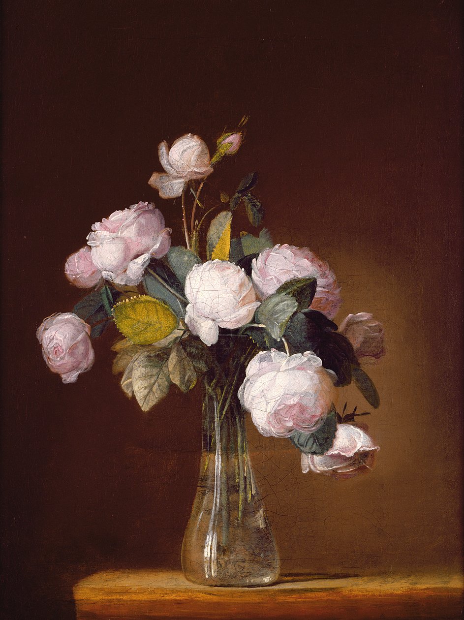 Roses on a Stone Ledge by Jean Louis Prevost