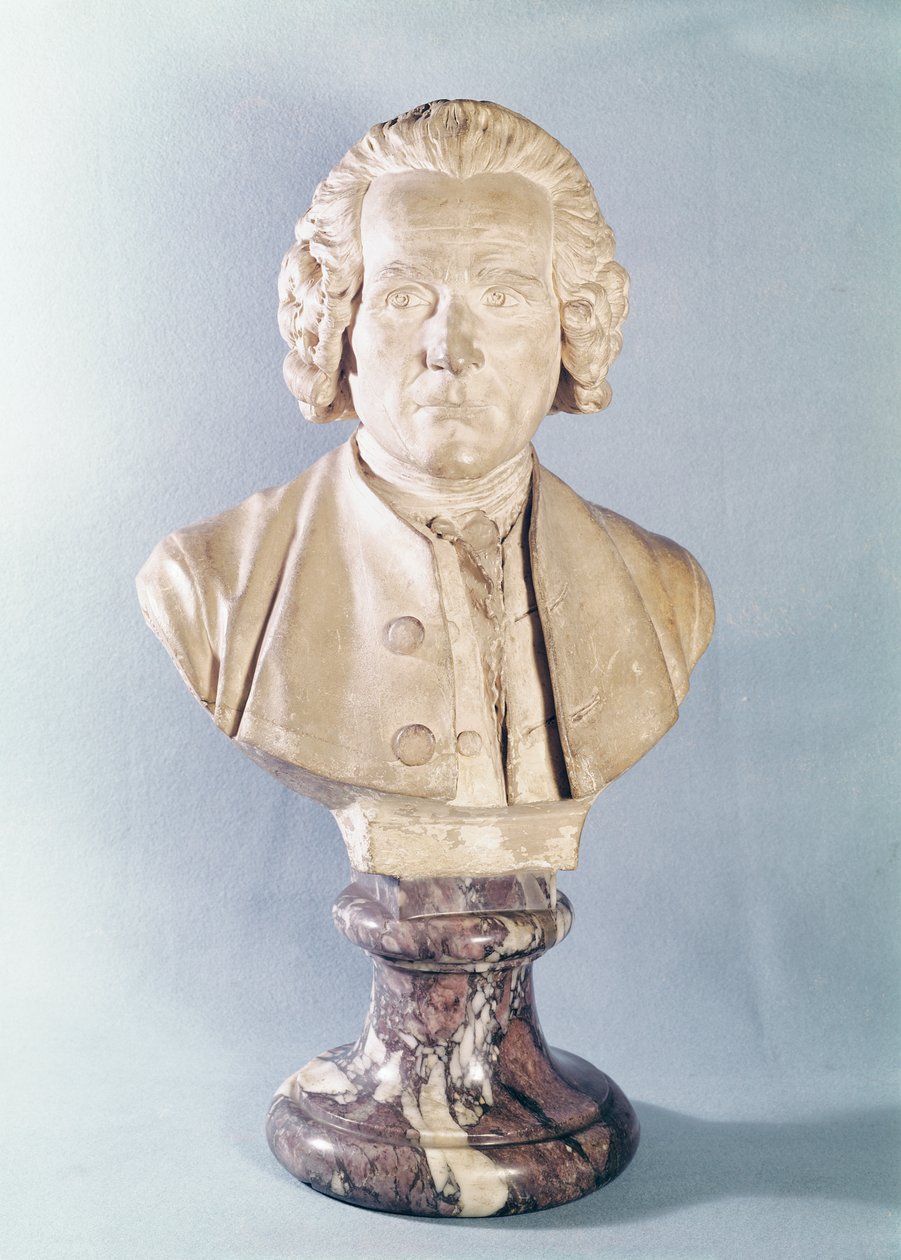 Bust of Jean-Jacques Rousseau by Jean Antoine Houdon