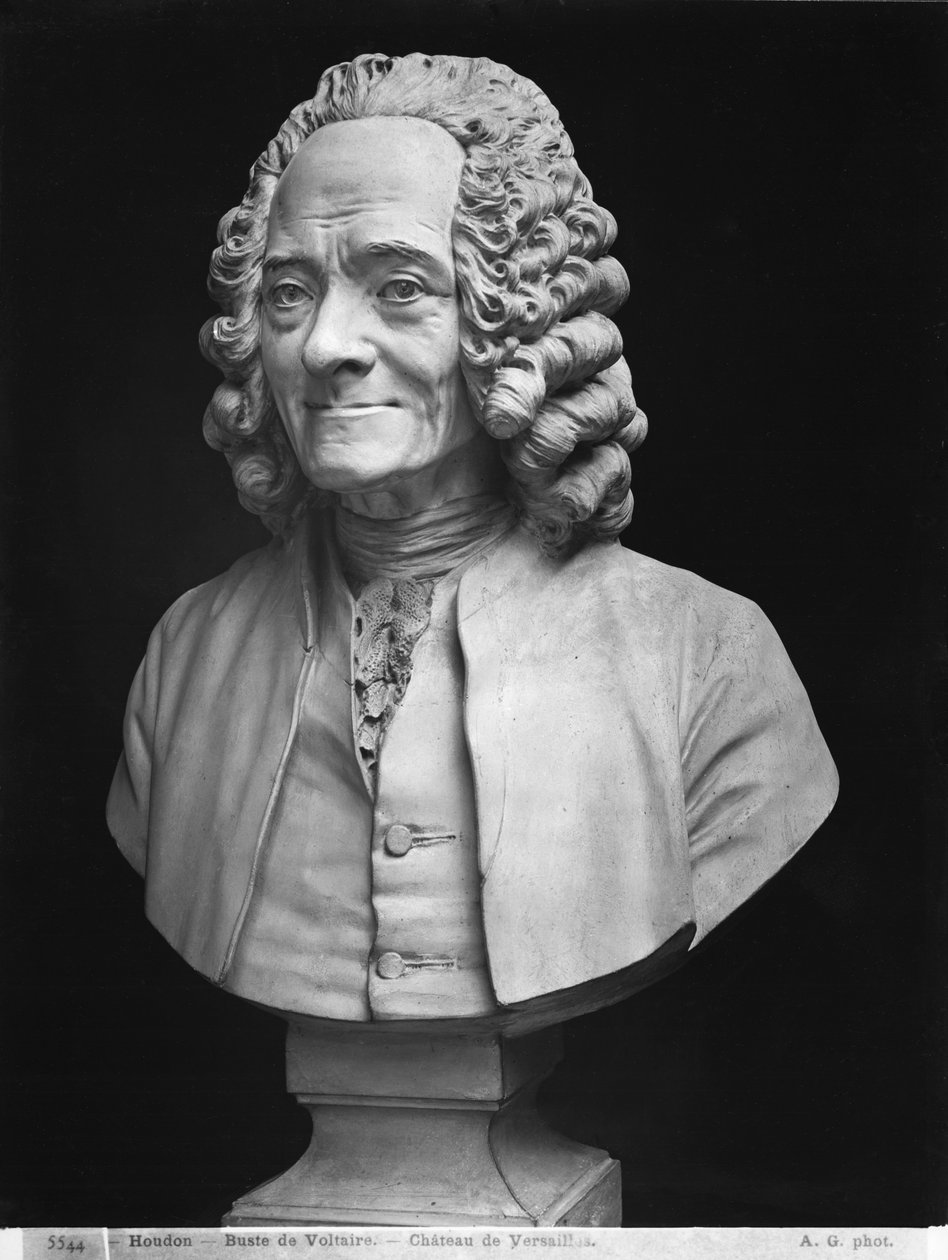 Bust of Voltaire by Jean Antoine Houdon
