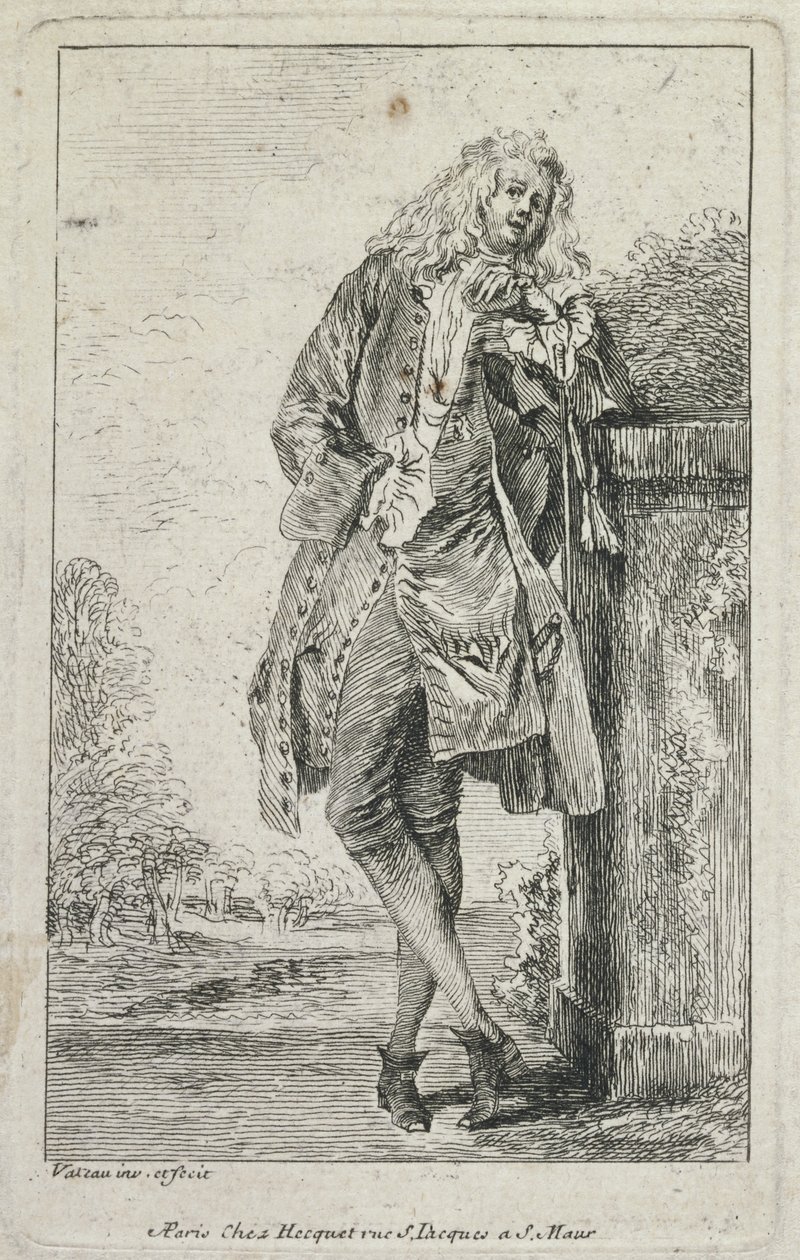 Figures de Mode: Homme Debout Acconde by Jean Antoine Watteau