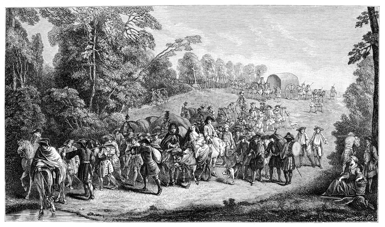 Infantry Marching by Jean Antoine Watteau