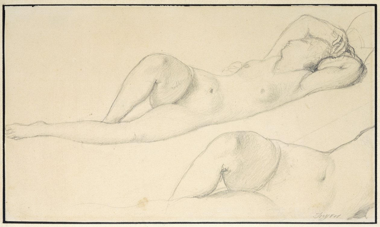 A Reclining Female Nude by Jean Auguste Dominique Ingres