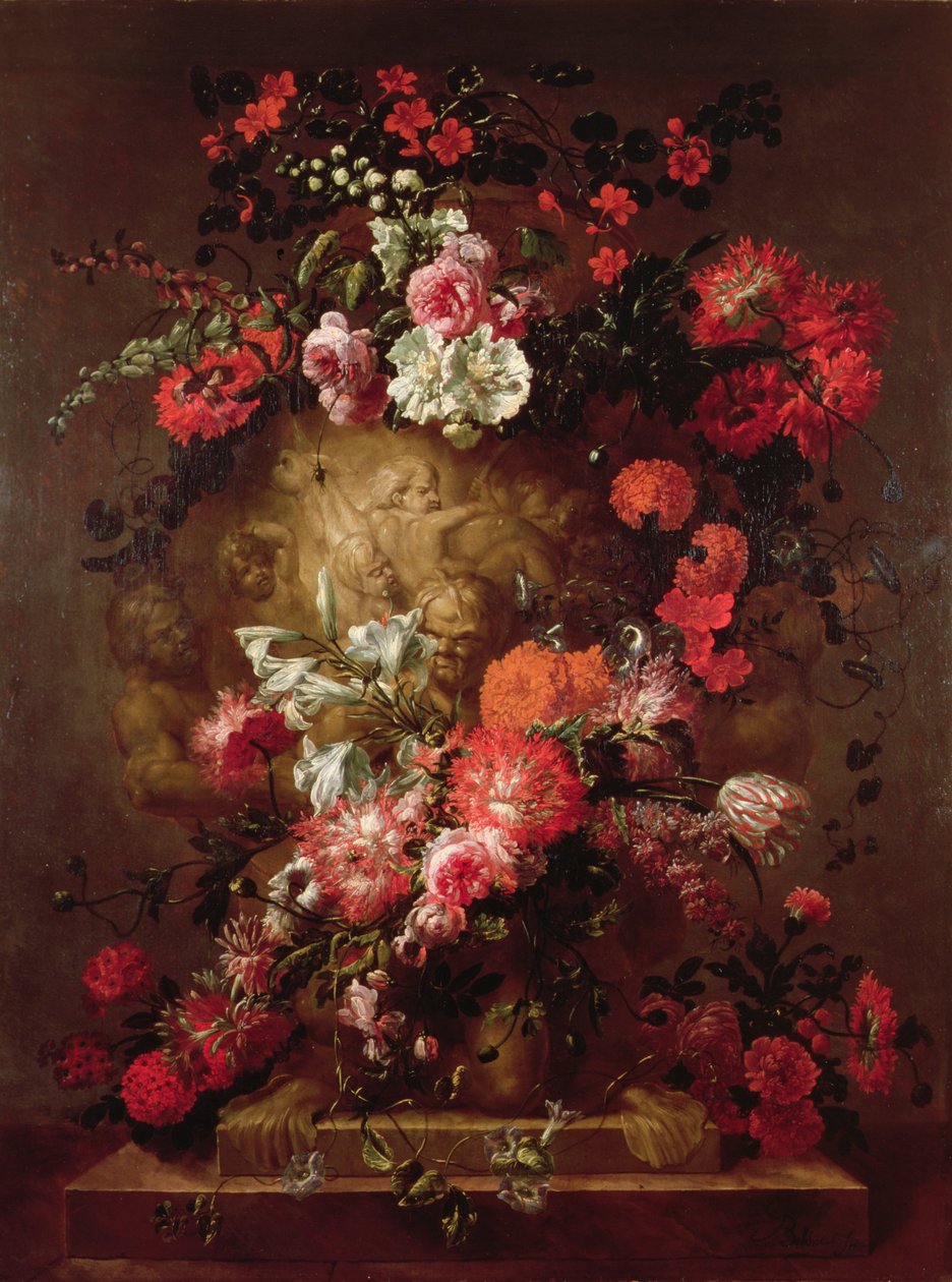 Flowers Round a Huge Urn by Jean Baptiste Bosschaert
