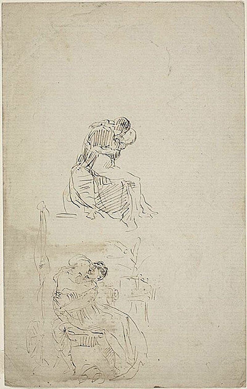 Two Seated Embracing Couples by Jean Baptiste Carpeaux