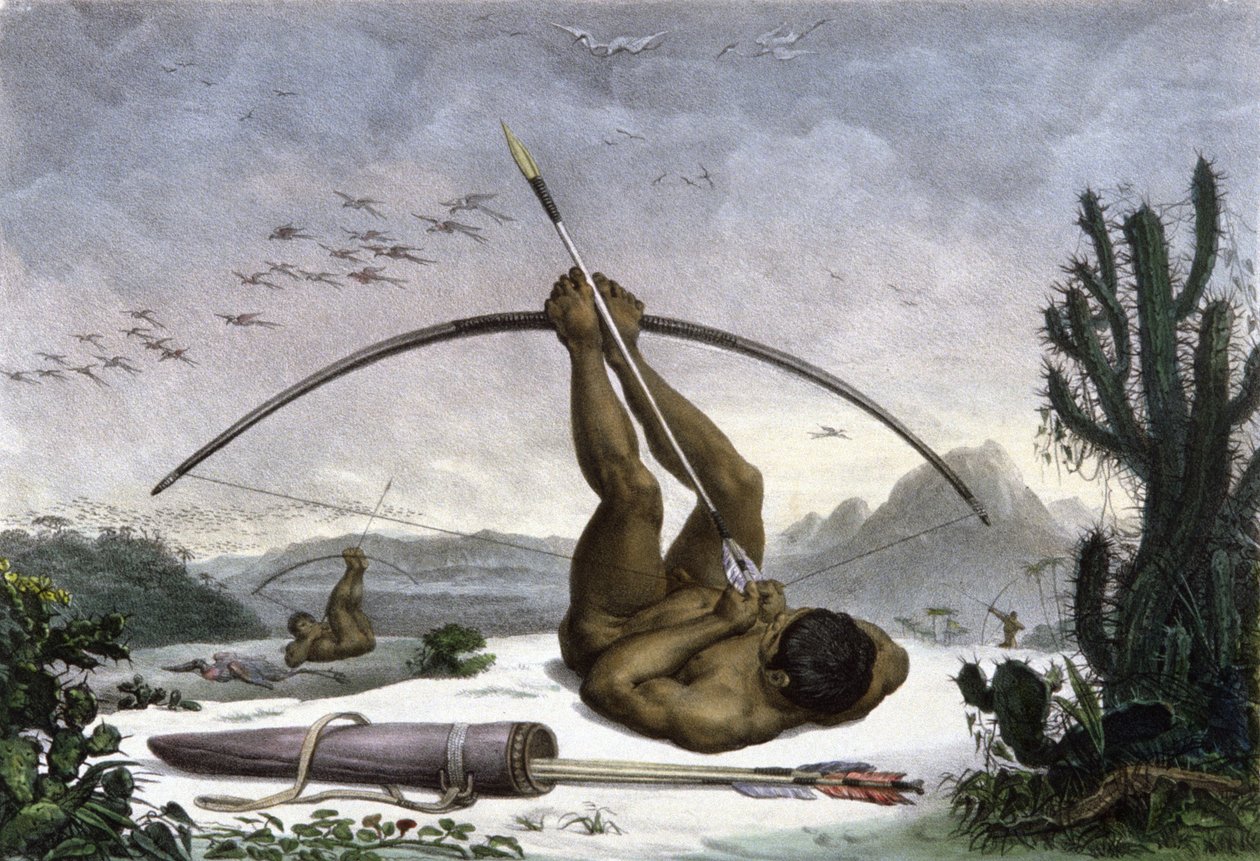 Indians Pulling the Bow by Jean Baptiste Debret