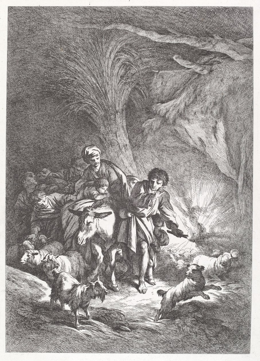 The Flight into Egypt by Jean Baptiste Huet