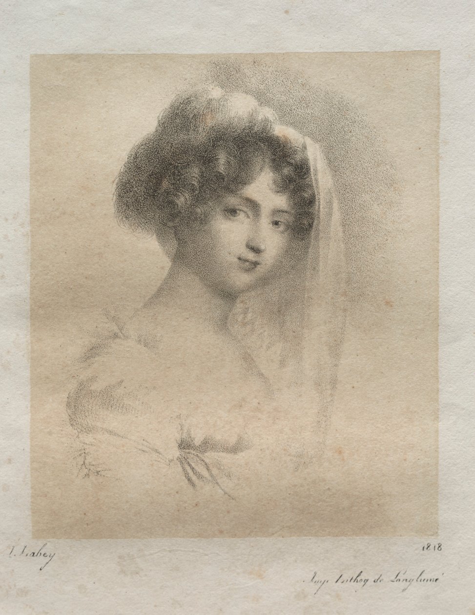 Mme. Horace Vernet, 1818 by Jean Baptiste Isabey