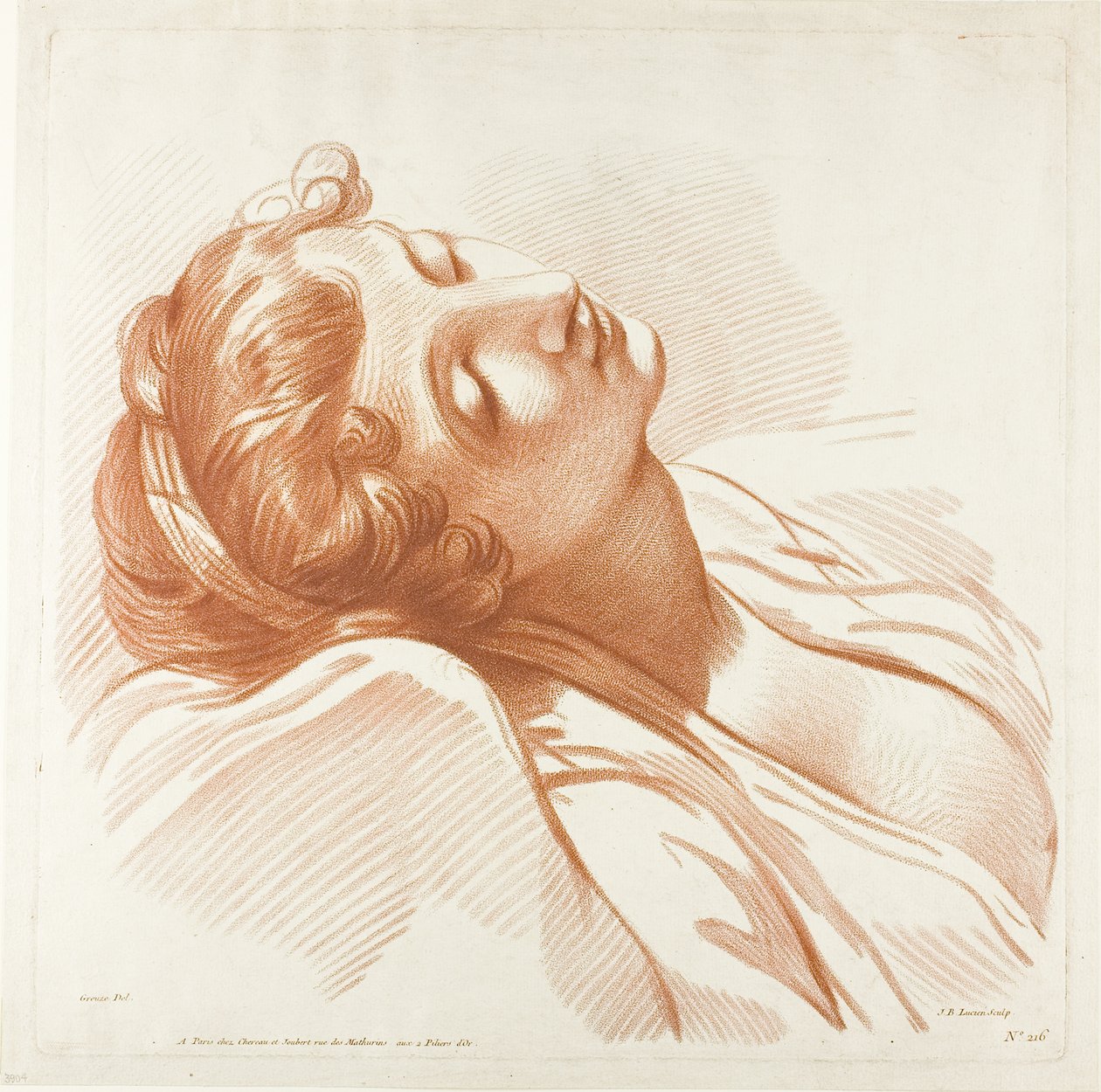 Head of a Young Woman Asleep by Jean Baptiste Lucien