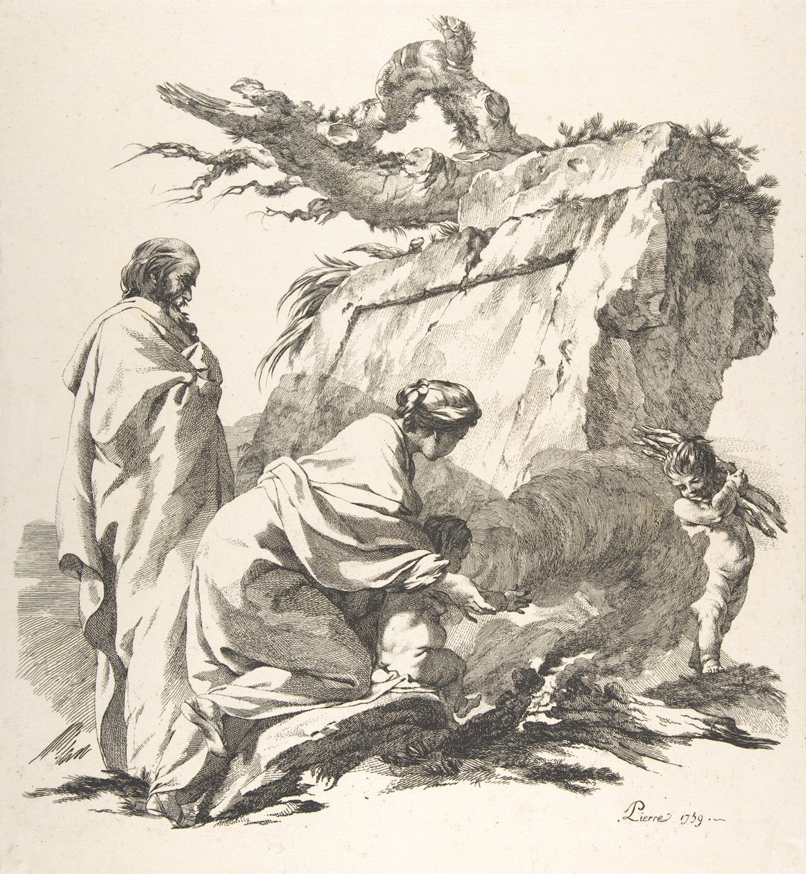 Flight Into Egypt, 1759 by Jean Baptiste Marie Pierre