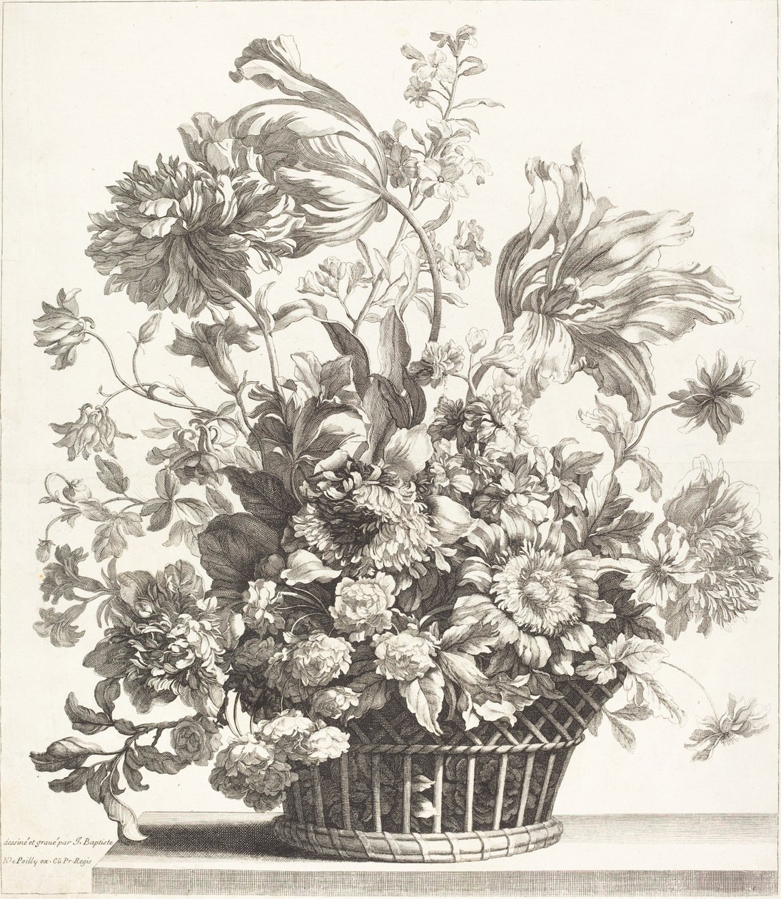 A Basket of Spring Flowers by Jean Baptiste Monnoyer