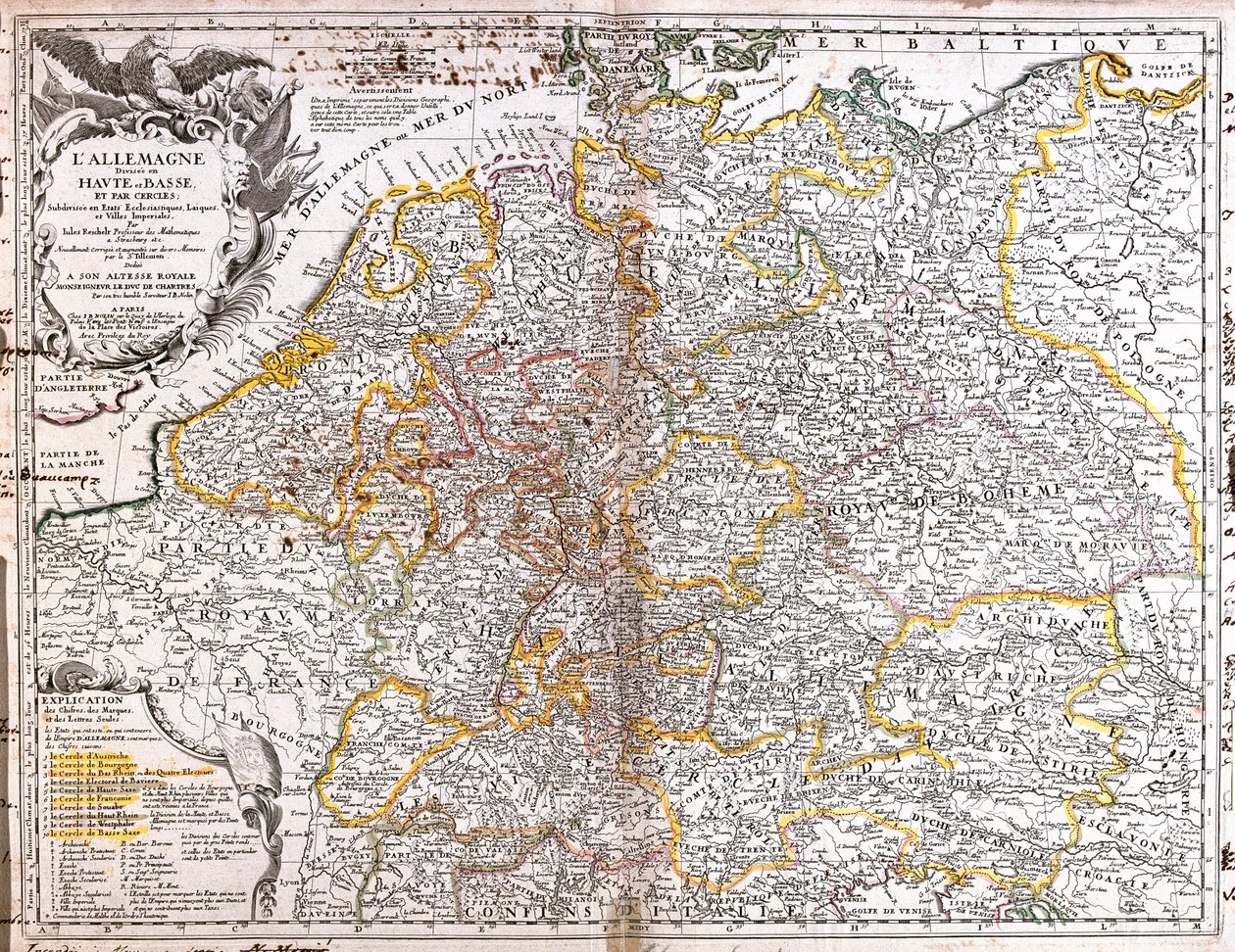 Map of Germany (1703) by Jean Baptiste Nolin
