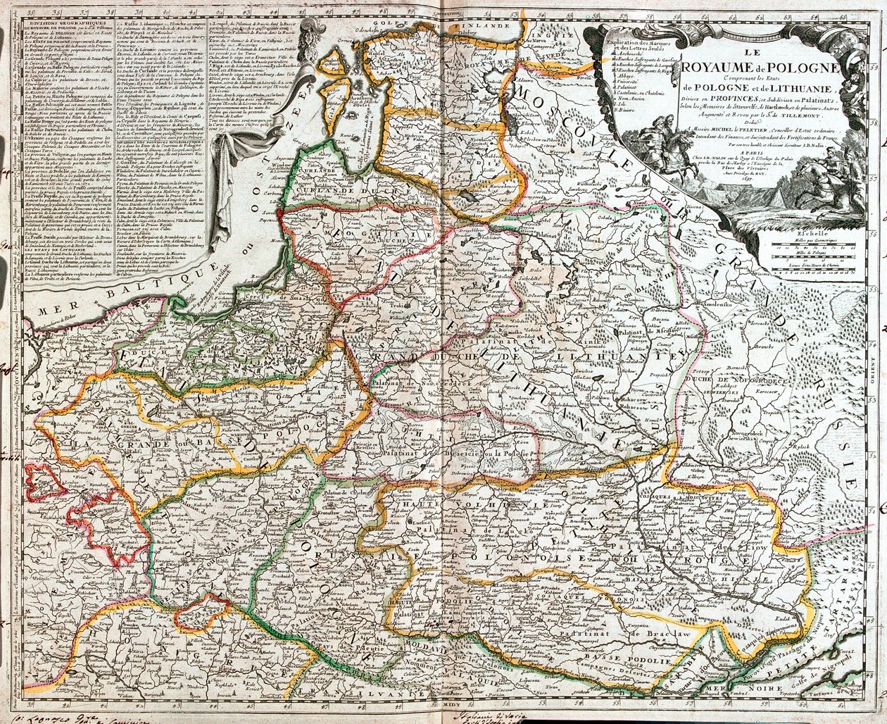Map of Poland and Lithuania by Jean Baptiste Nolin