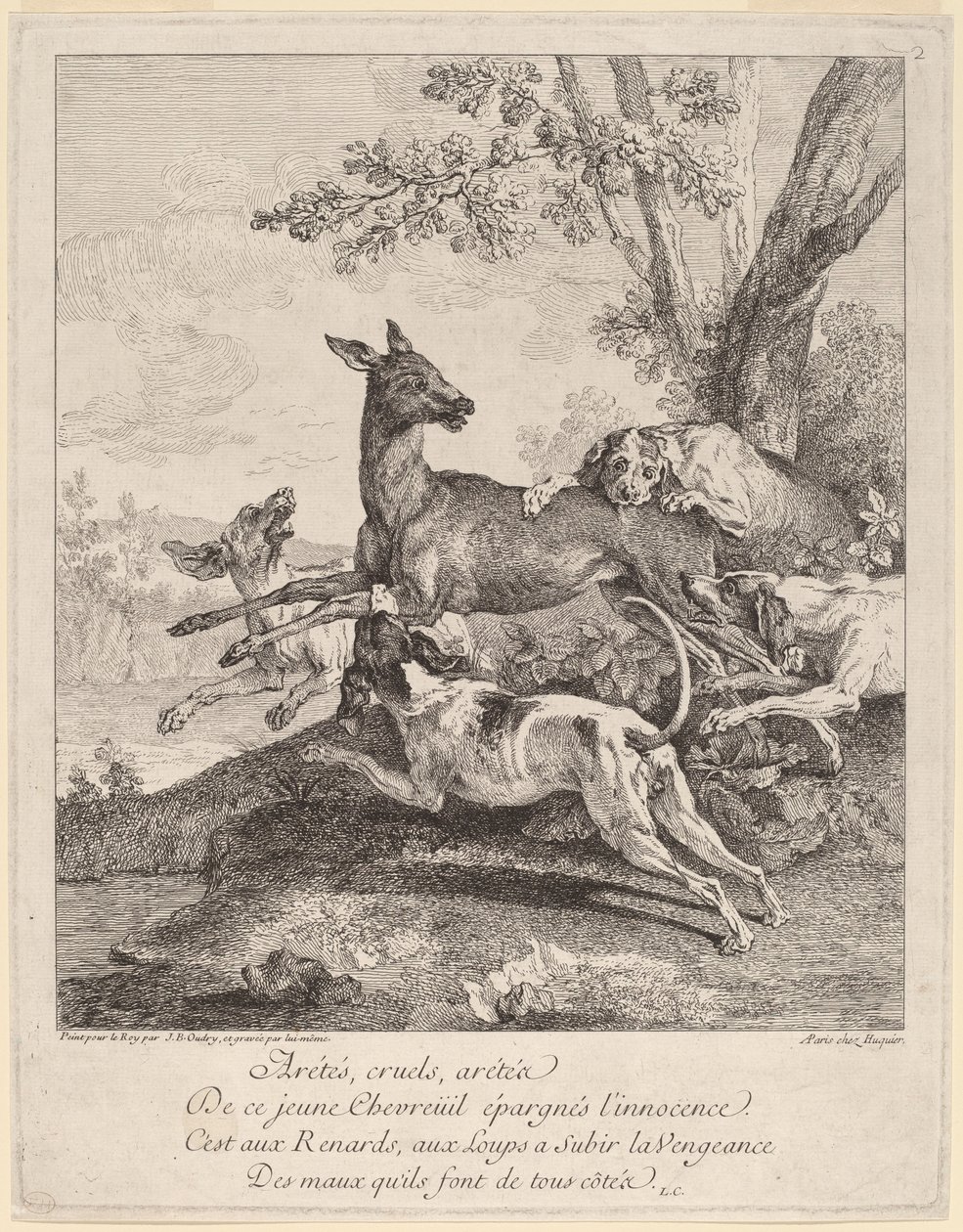 A Deer Attacked by Dogs by Jean Baptiste Oudry