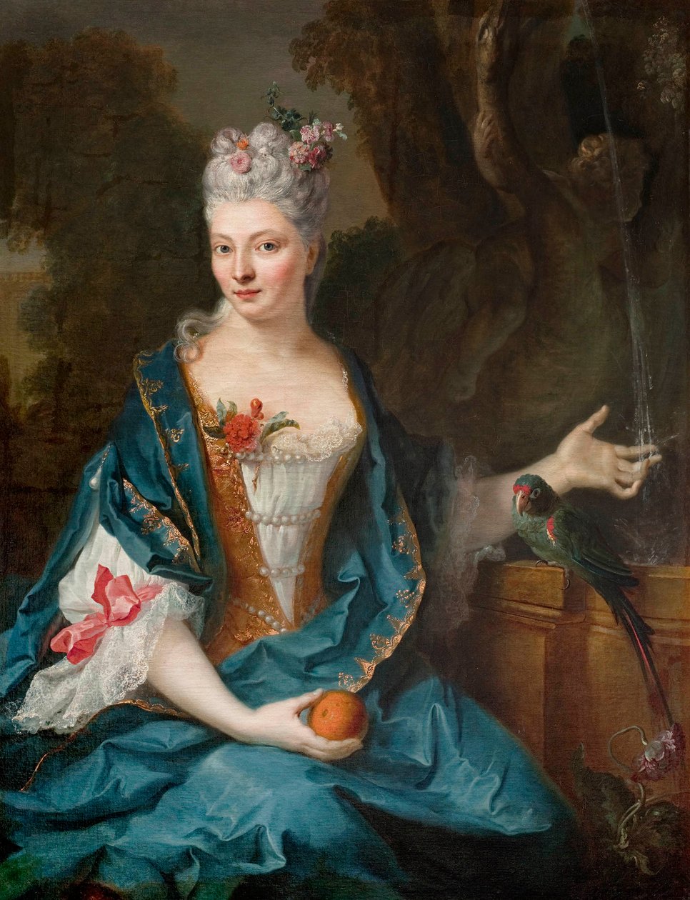 Lady Seated in a Garden by Jean Baptiste Oudry