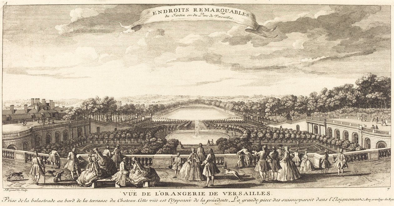 View of the Orangery of Versailles by Jean Baptiste Rigaud