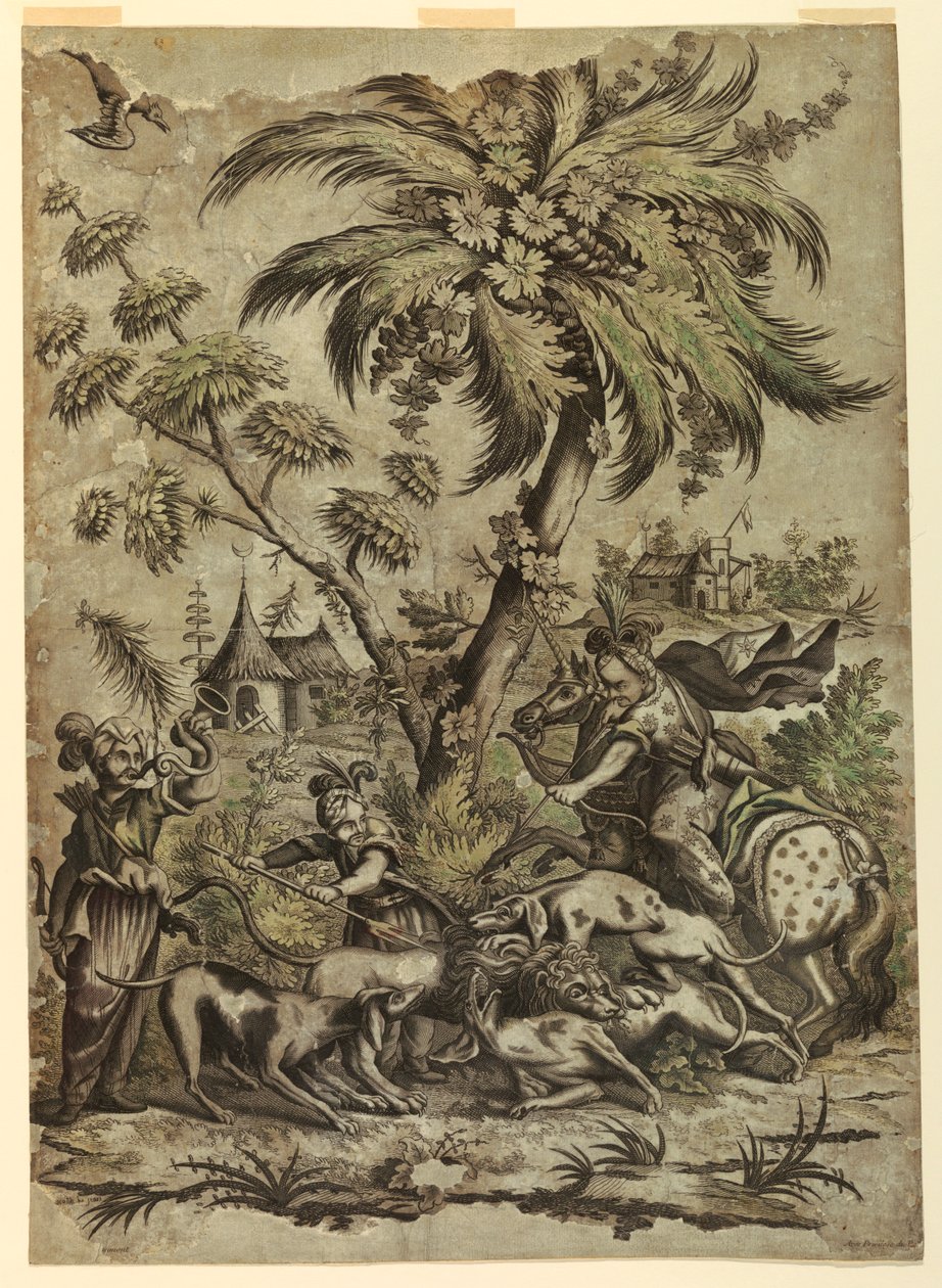 Lion Hunt by Jean Baptiste Scotin I
