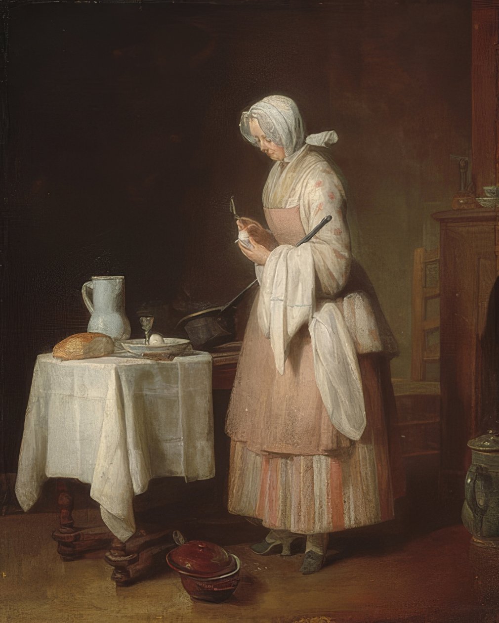 The Attentive Nurse. 1747 by Jean Baptiste Simeon Chardin