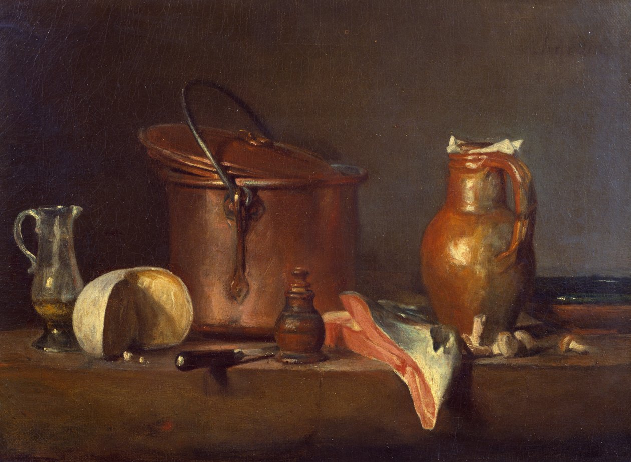 Still Life with Salmon by Jean Baptiste Simeon Chardin