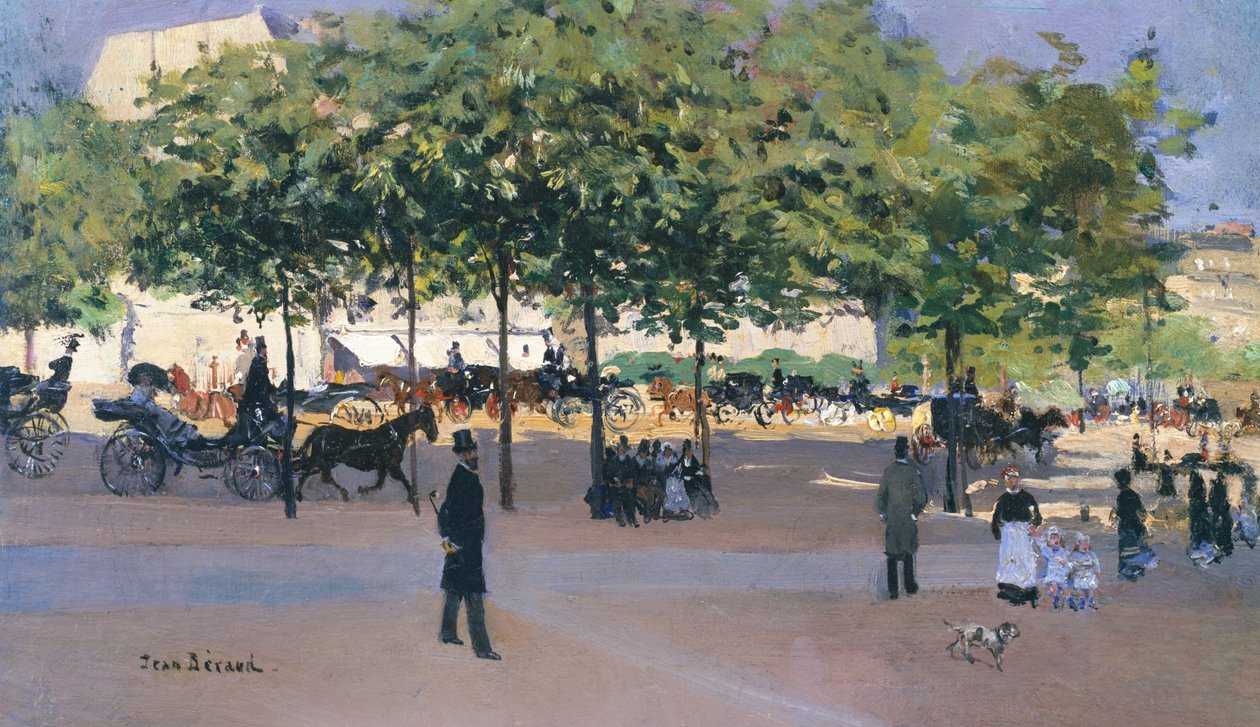 Promenade on a Sunday Afternoon, Paris by Jean Beraud