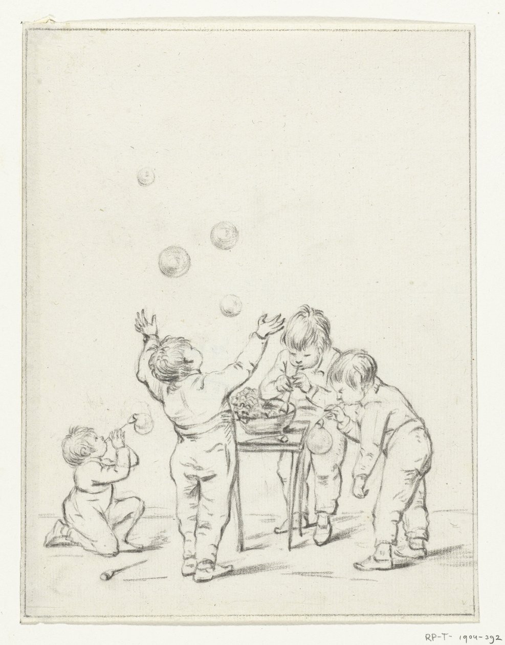 Children Blowing Bubbles by Jean Bernard