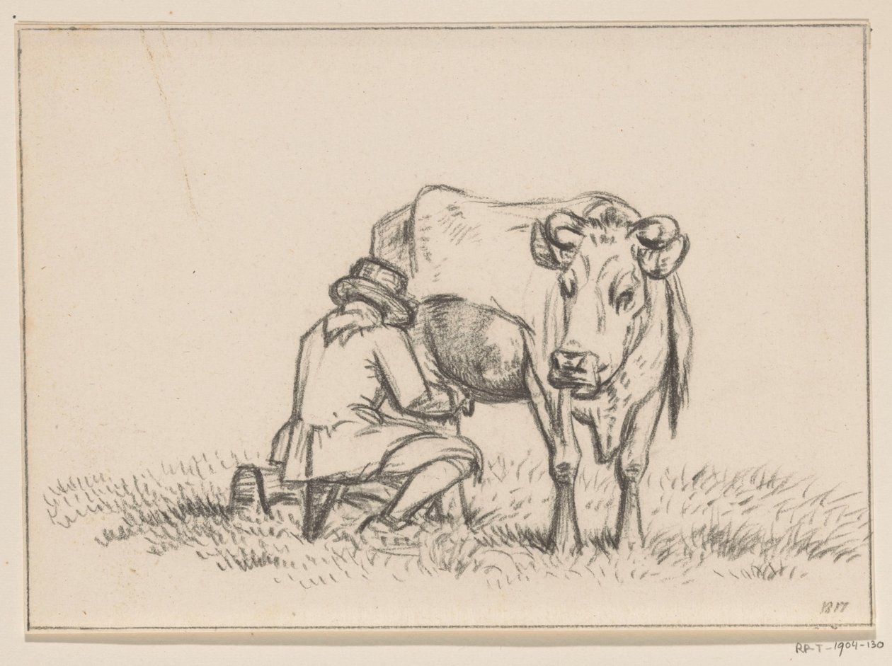 A Cow Being Milked by Jean Bernard