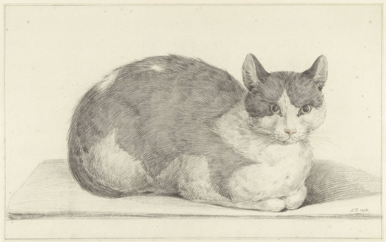 Seated Cat, Facing Right by Jean Bernard