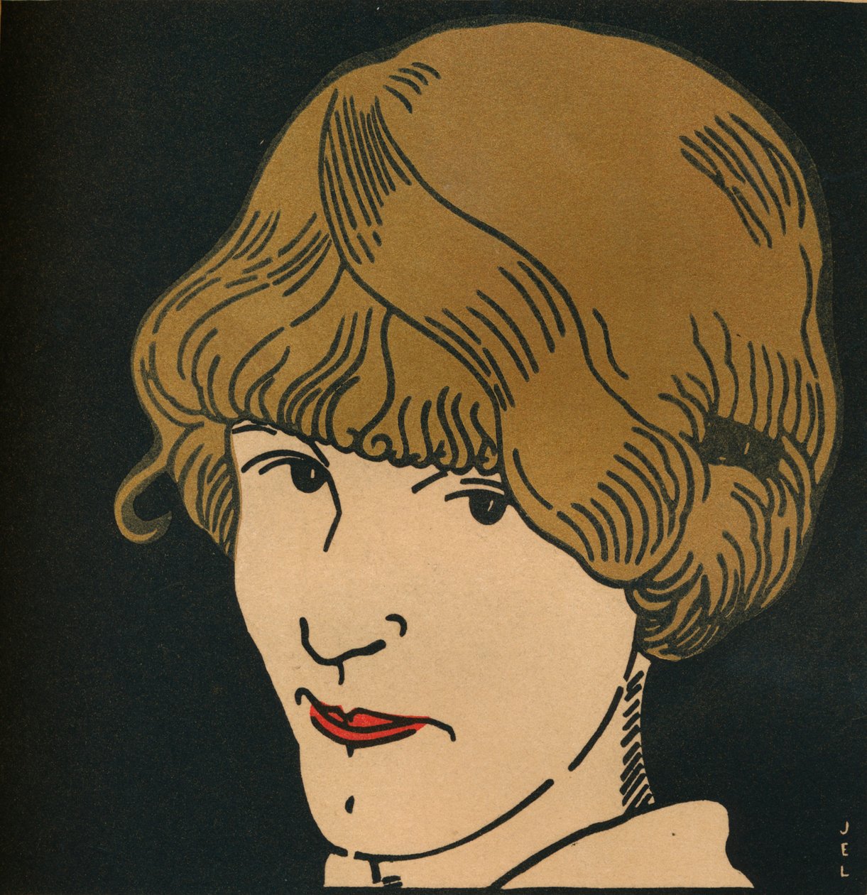 Golden-Haired Mask by Jean Emile Laboureur