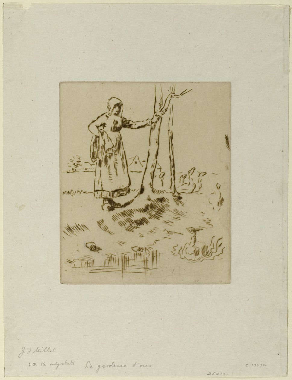 A Girl Minding Geese by Jean Francois Millet