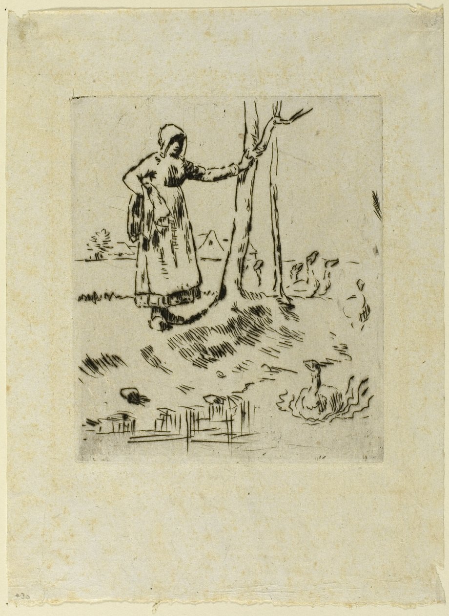 A Girl Minding Geese by Jean Francois Millet