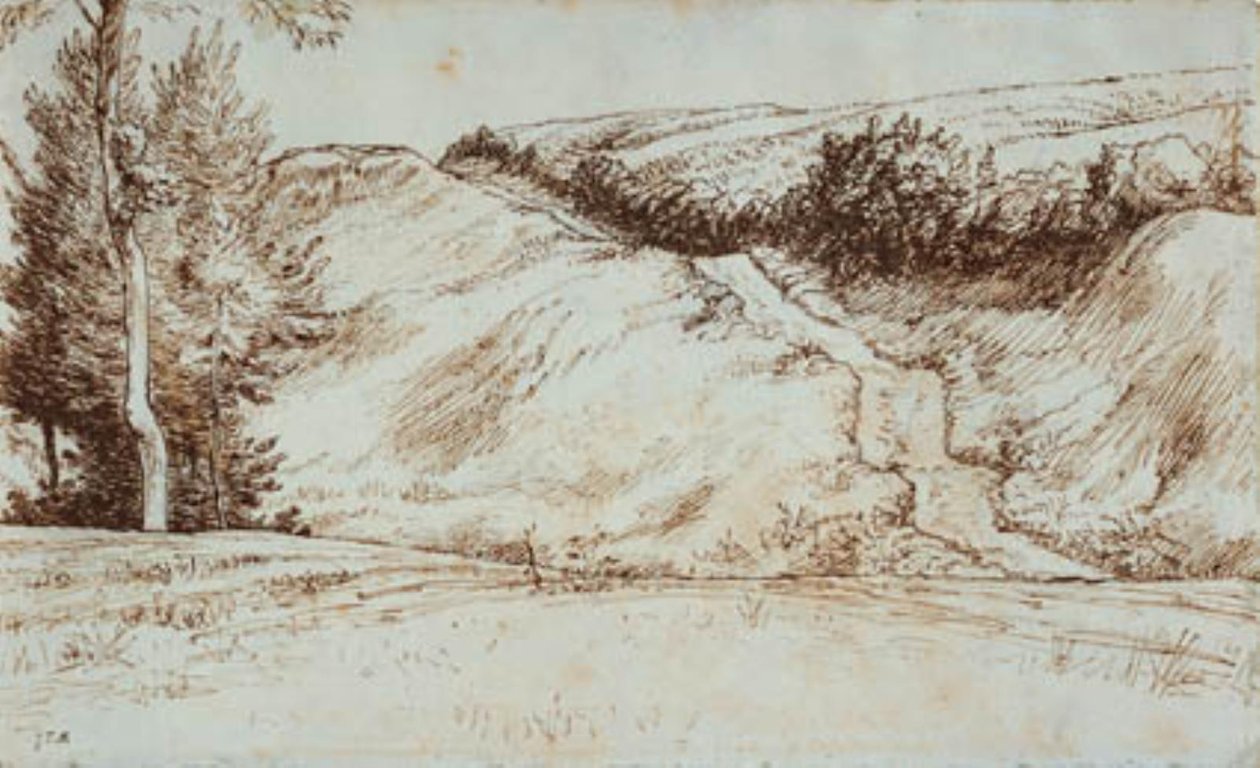 Landscape with Hill Slope near Vichy by Jean Francois Millet
