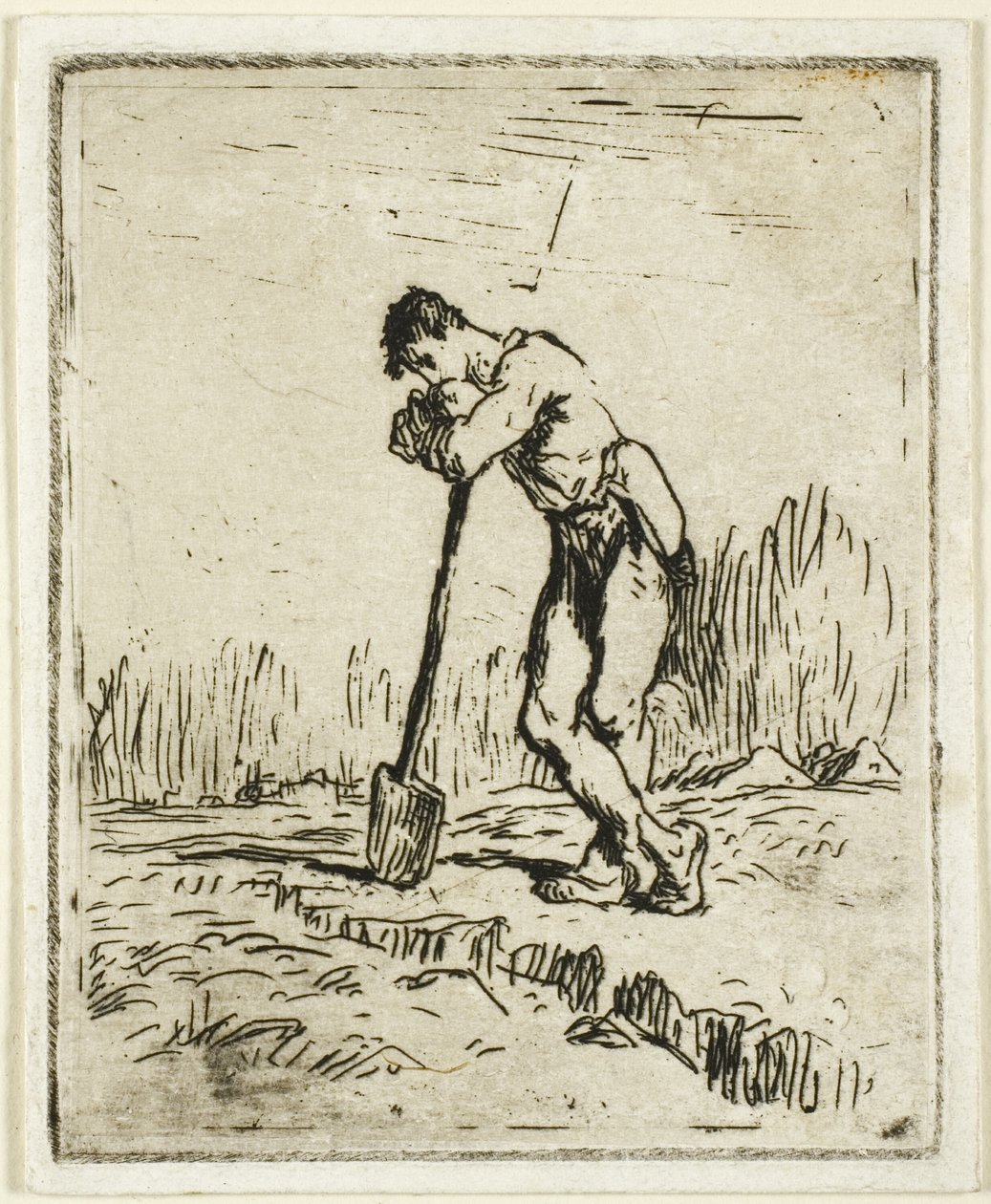 The Man Leaning on His Spade by Jean Francois Millet