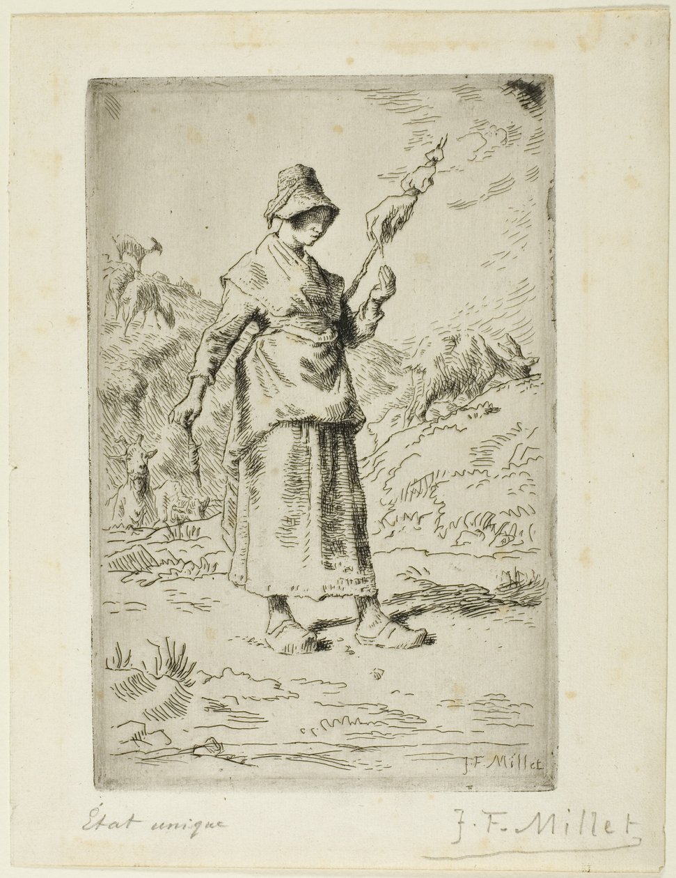 The Spinner by Jean Francois Millet