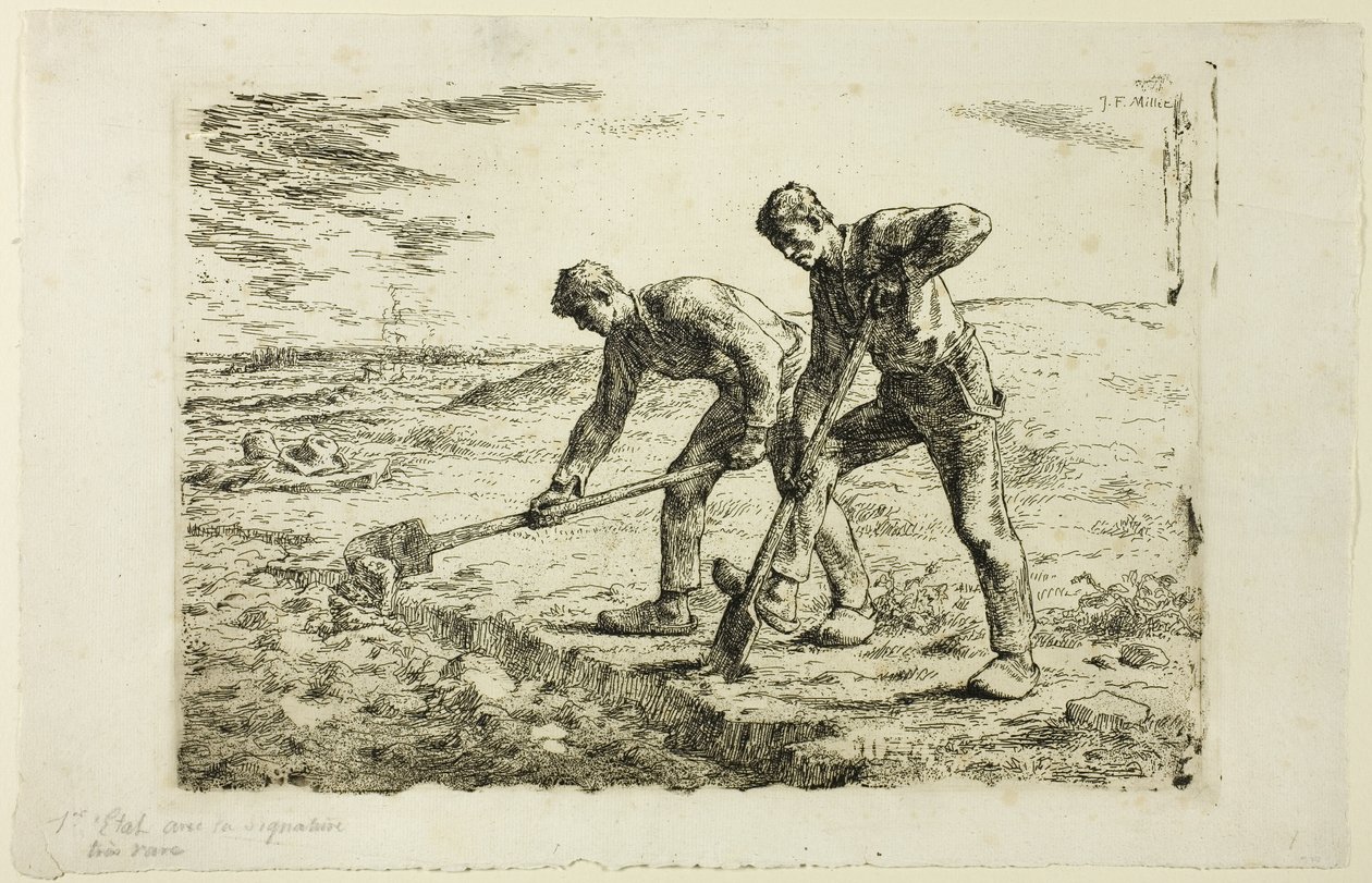 Two Men Digging by Jean Francois Millet