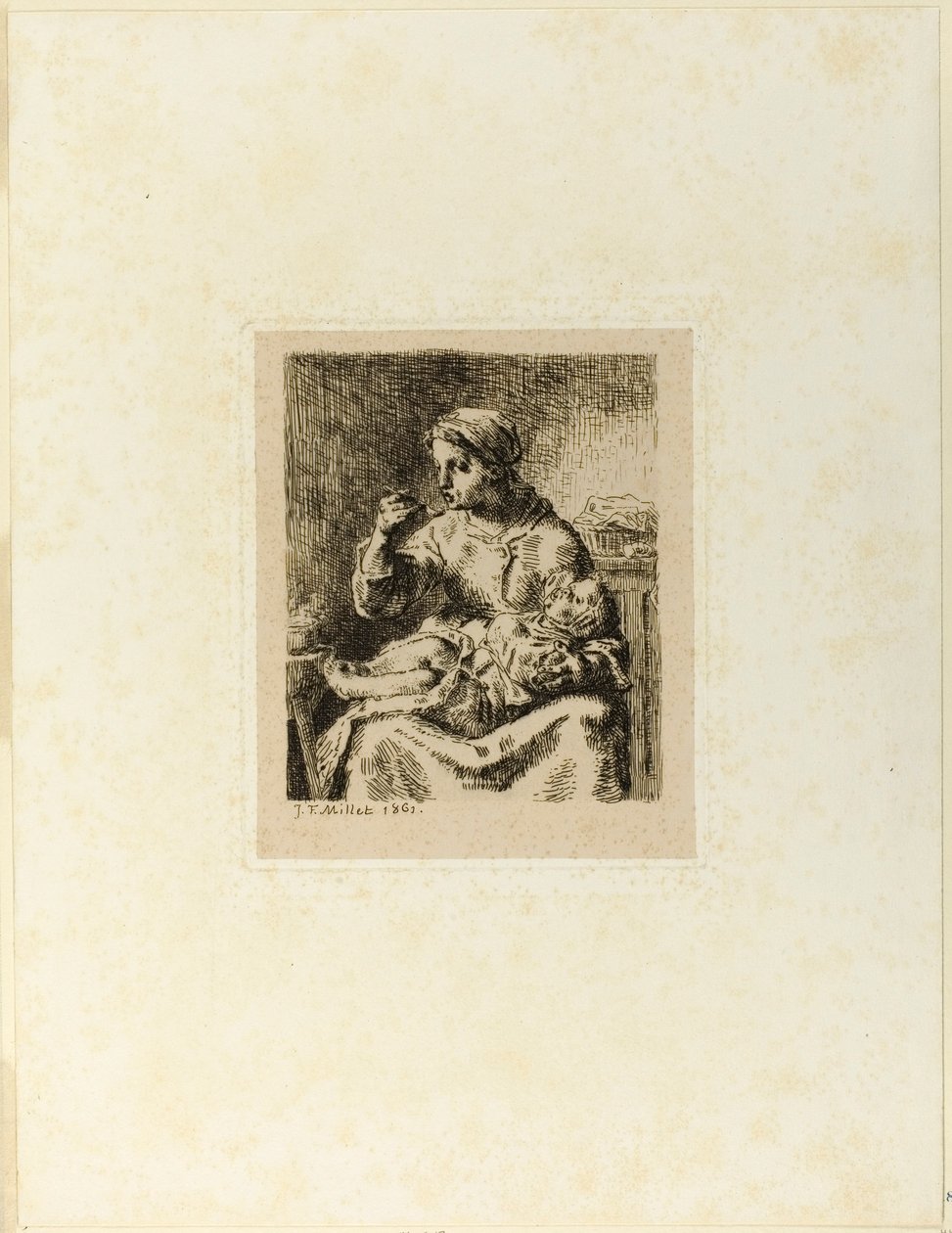 Woman Feeding Her Child by Jean Francois Millet