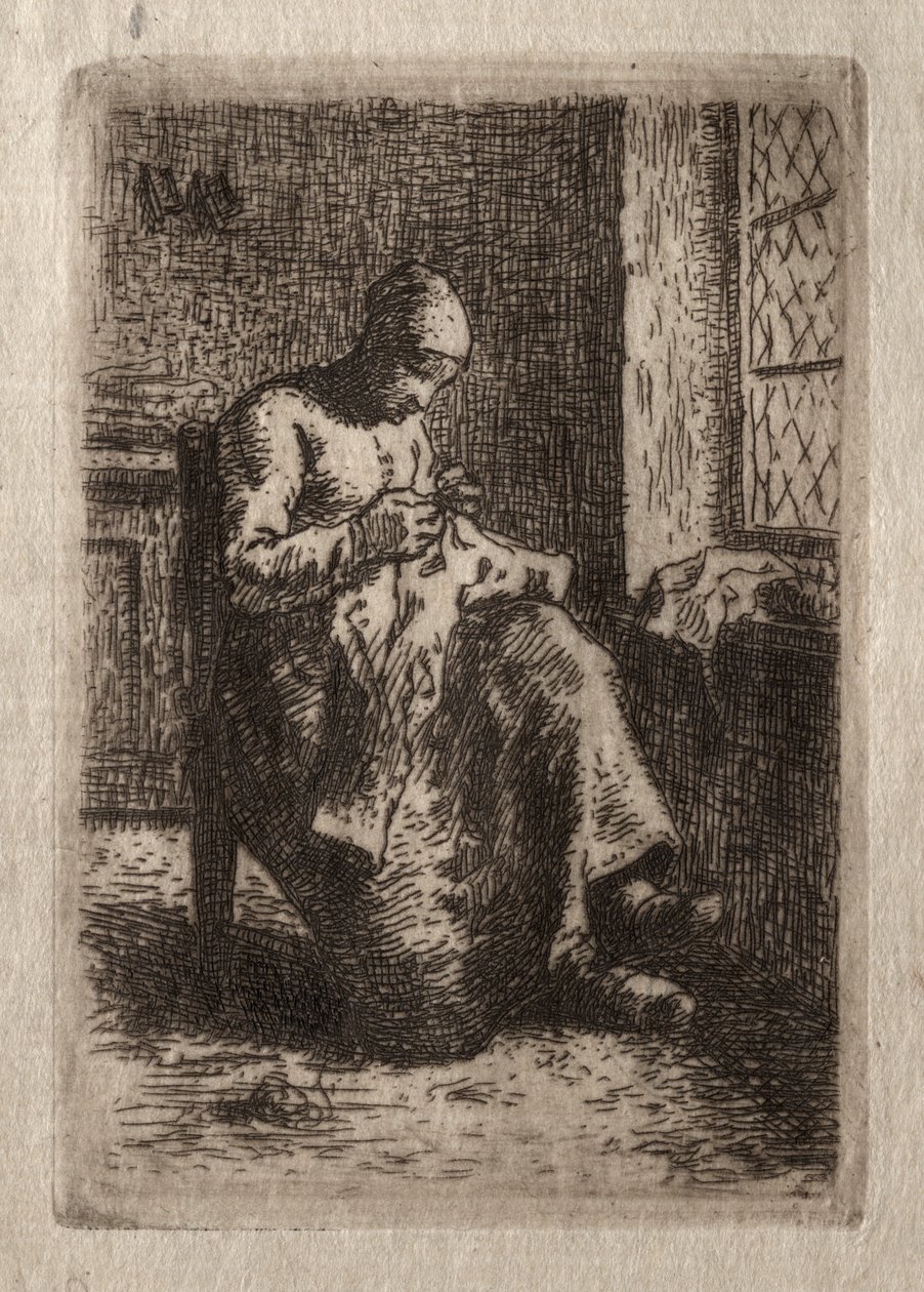 Woman Sewing by Jean Francois Millet