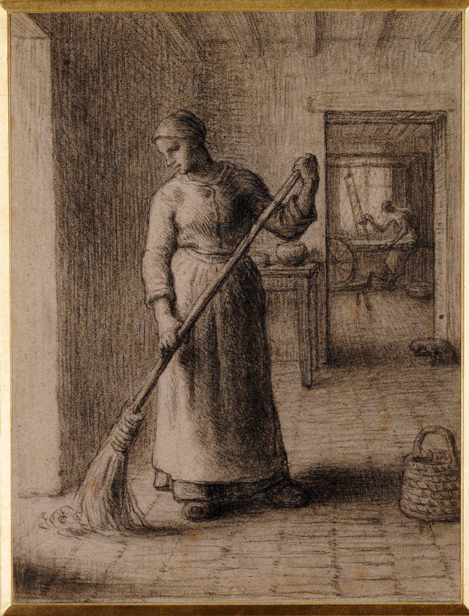Woman Sweeping her Home by Jean Francois Millet