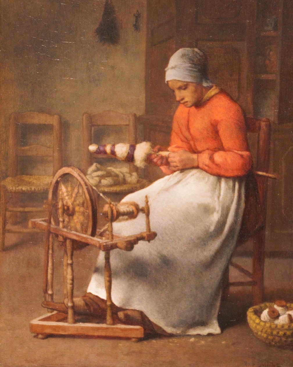 Woman Spinning by Jean Francois Millet