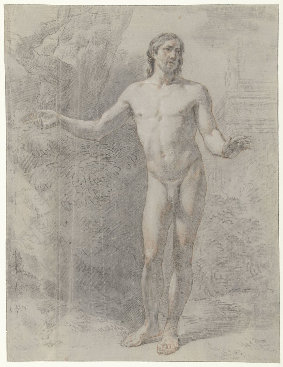 Standing Male Nude, Front View by Jean Grandjean