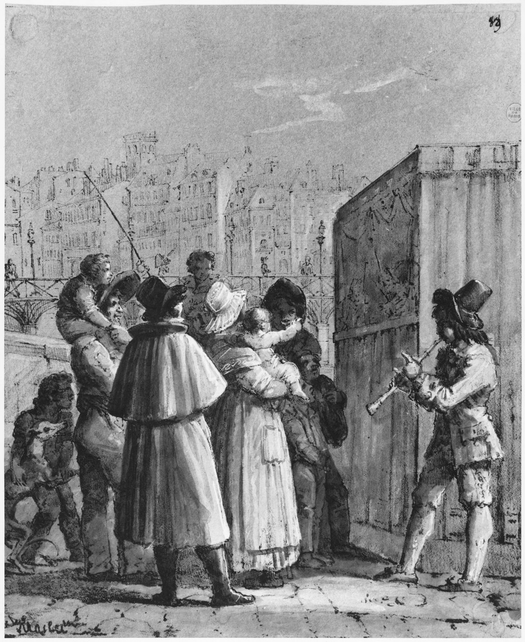The Puppeteer on the Pont Neuf by Jean Henri Marlet