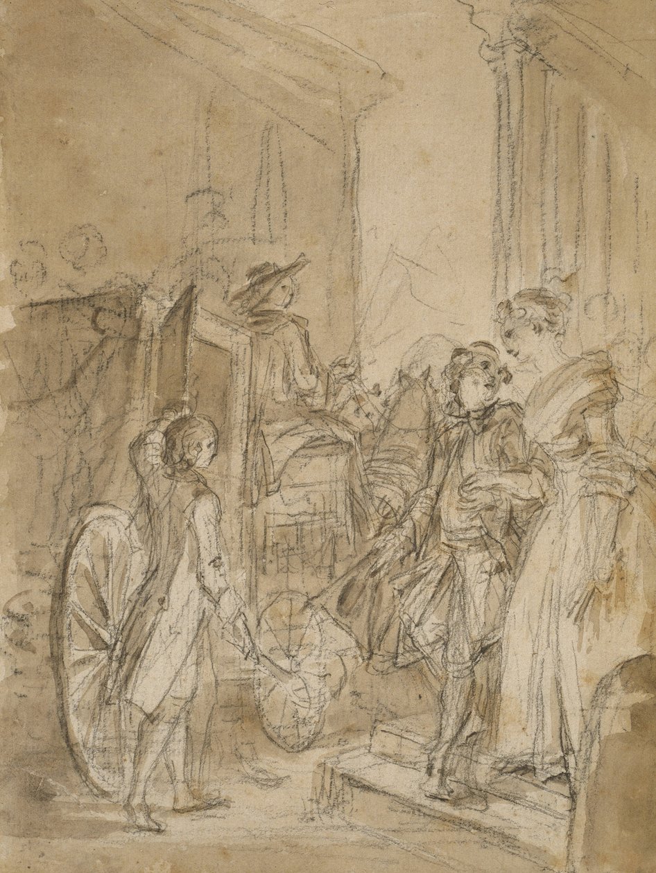 The Departure by Coach by Jean Honore Fragonard