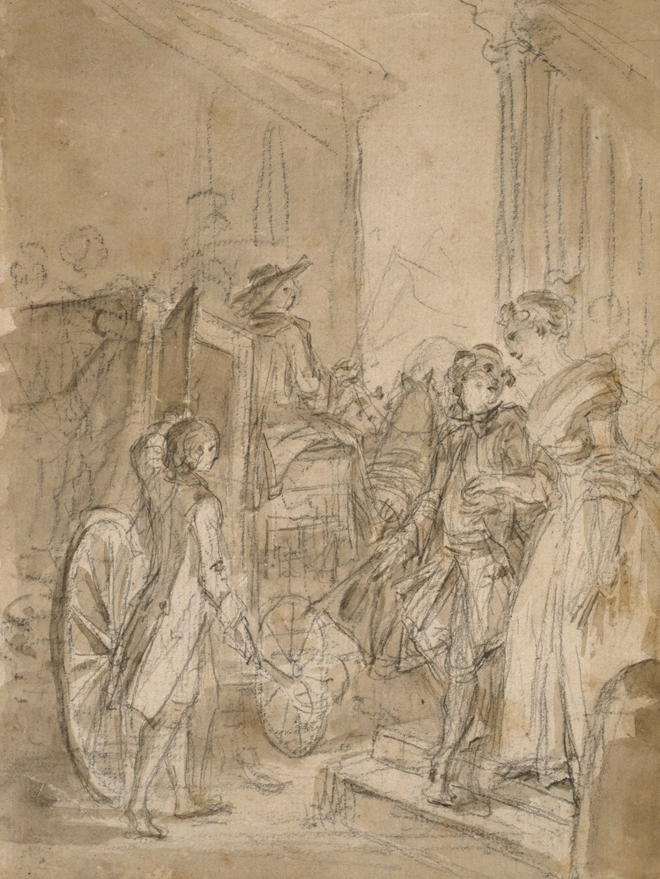 The Departure by Coach by Jean Honore Fragonard