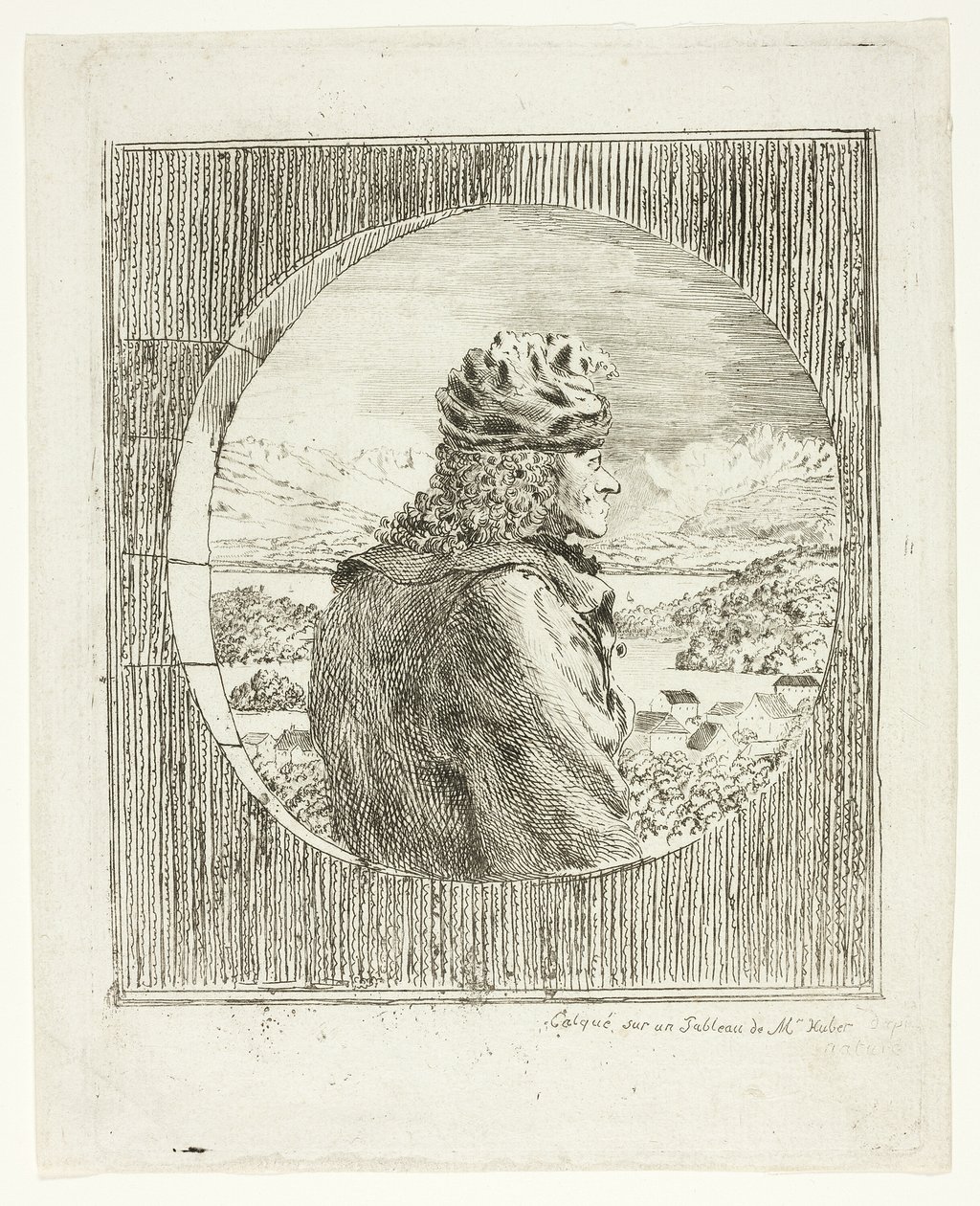 Voltaire Seen in Profile by Jean Huber