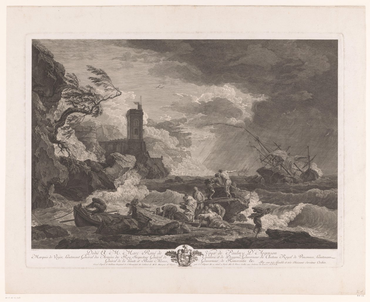 Shipwreck with Castaways by Jean Jacques Flipart