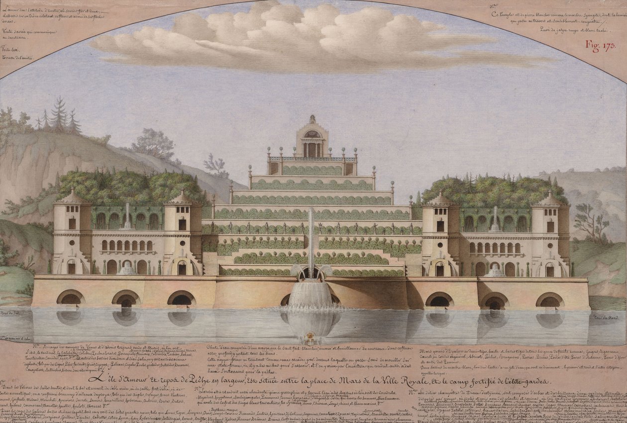 The Island of Love and Rest of Fishing by Jean Jacques Lequeu