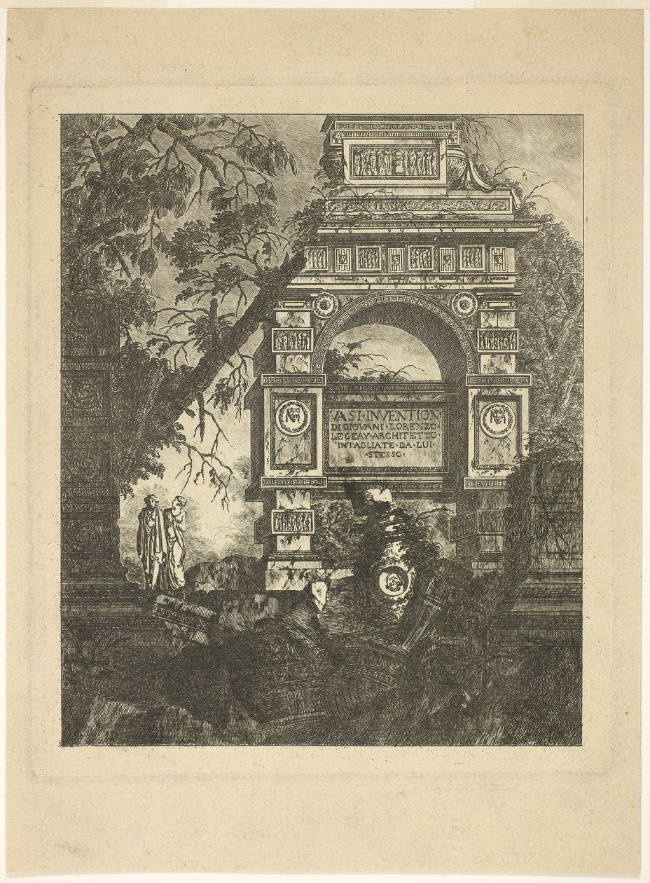 Frontispiece, plate one from Vasi Invention by Jean Laurent Legeay