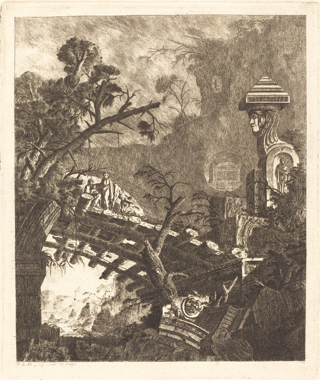 The Flight into Egypt by Jean Laurent Legeay