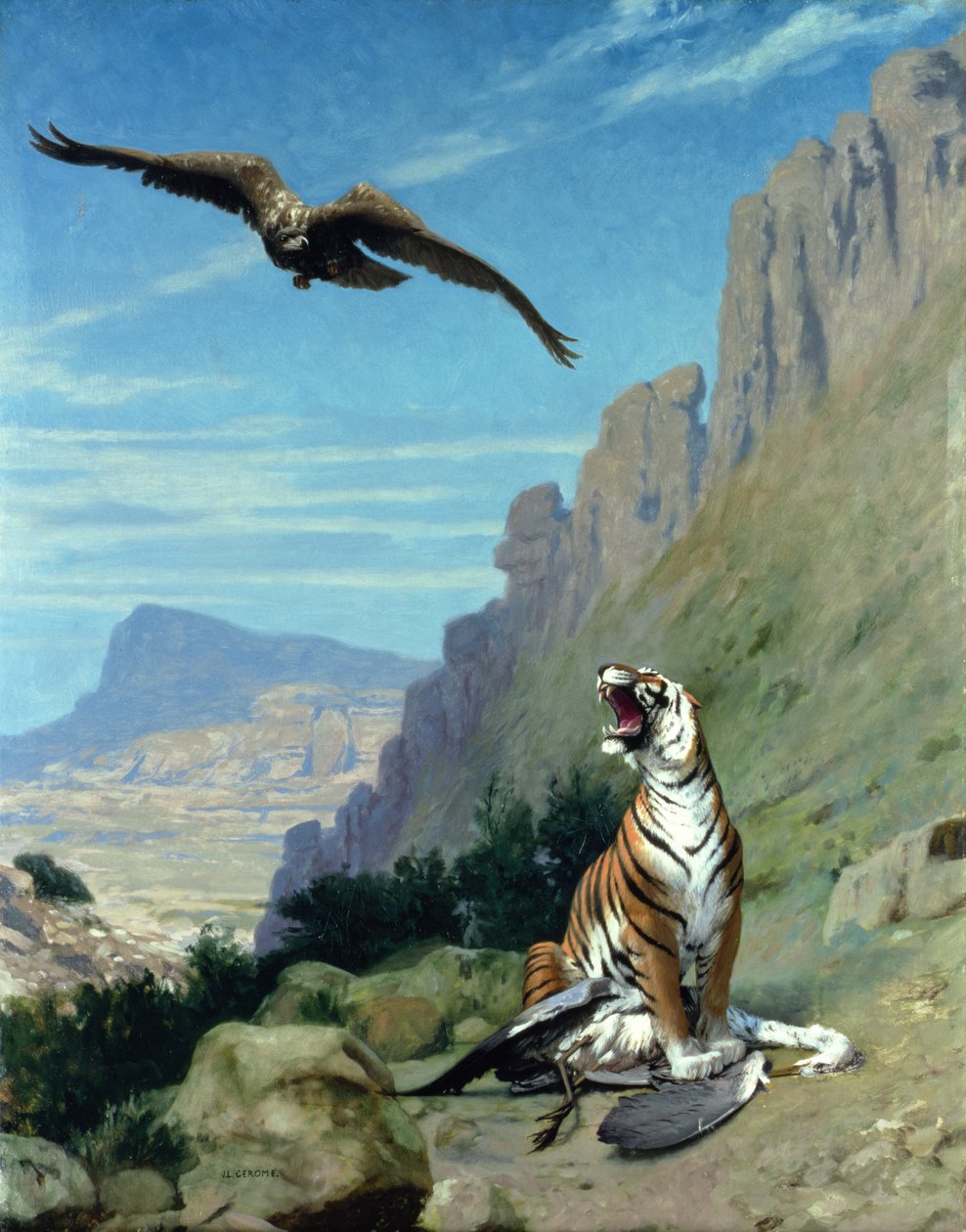 Tiger and Vulture by Jean Leon Gerome